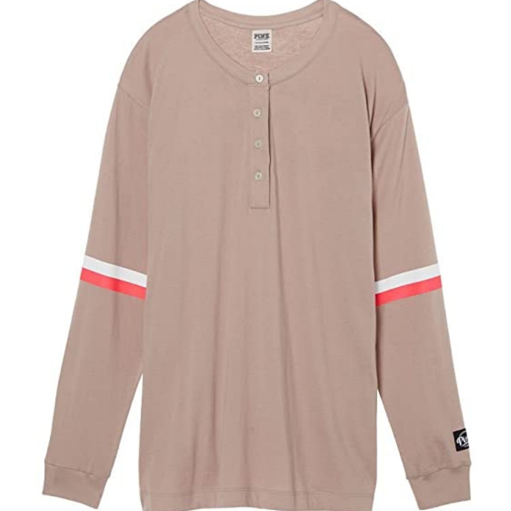 Victoria's Secret Pink henley long sleeve tee
